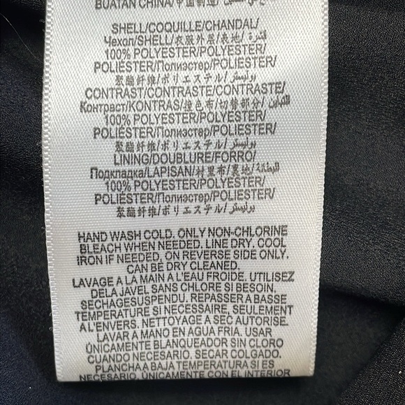 BCBGMaxAzria Alessandra Peplum Abstract Mini Dress Black Multi Sleeveless Sz 8 - Picture 13 of 16